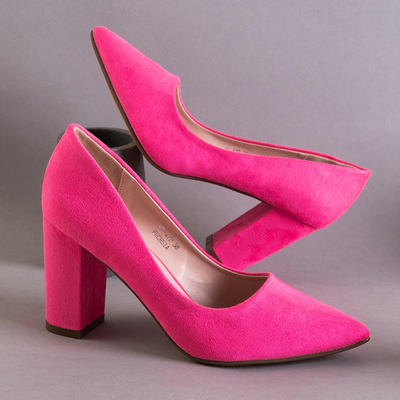 Neon rózsaszín szivattyú magasabb sarkú nőknek Madelina - Cipő
