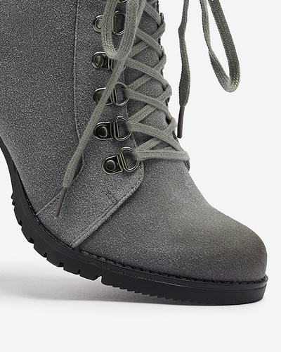 Szürke női magas szárú csizma Fareffi- Footwear