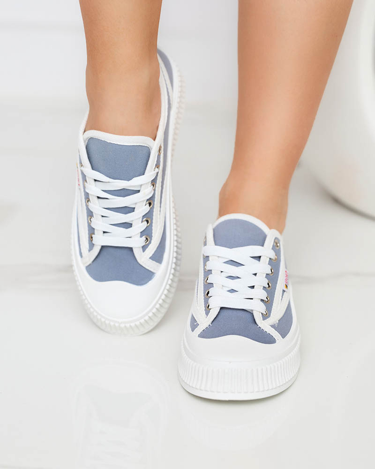 OUTLET Kék és szürke női tornacipő Scola-Shoes