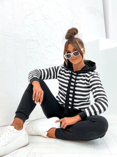 Royalfashion női csíkos pamut szett