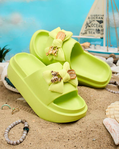 Royalfashion Női gumi flip-flop díszes masnival Nilm