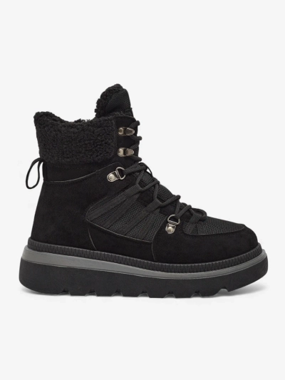 Aurora Női Bokacsizma Fekete Bőr Elegáns Őszre