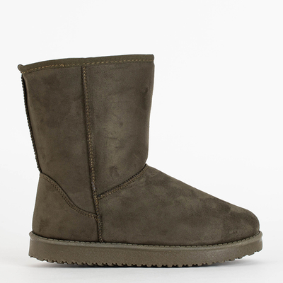 Sötétzöld sima hócsizma Lesledi - Lábbeli