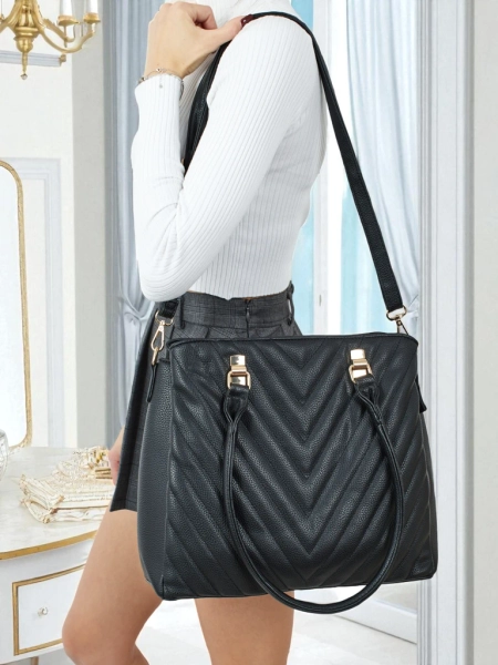 Női shopper táska, öko bőr, dombornyomott Corvella