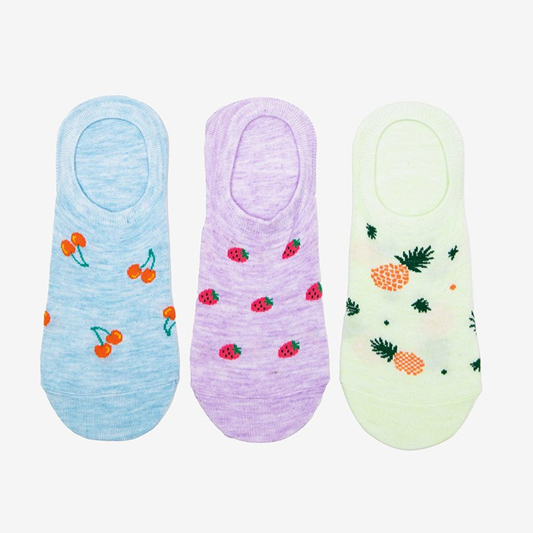 Színes női zokni gyümölcs nyomtatással 3 / csomag - Zokni