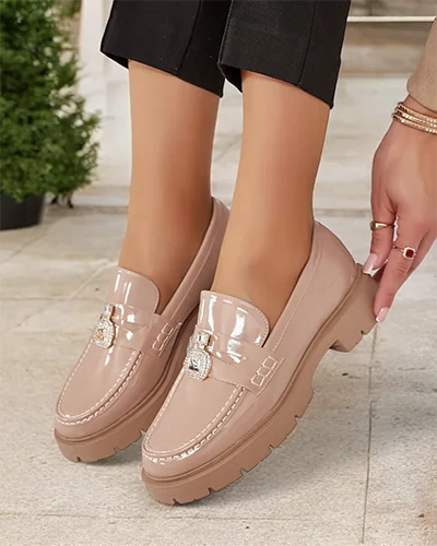 Royalfashion Női lakkozott mokaszin Bemies