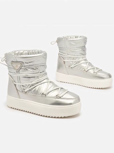 Royalfashion Női ezüst Vevnose slip-on csizma a'la hócsizma