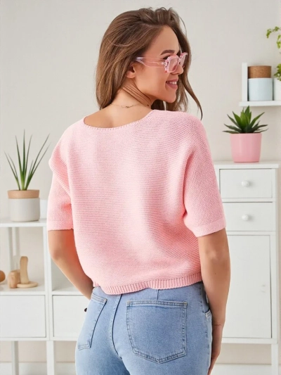 Royalfashion Női Pamut Rövid Pulóver Lepkékkel