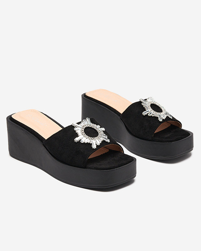 OUTLET Fekete női ékpapucs Dreccoti- Footwear