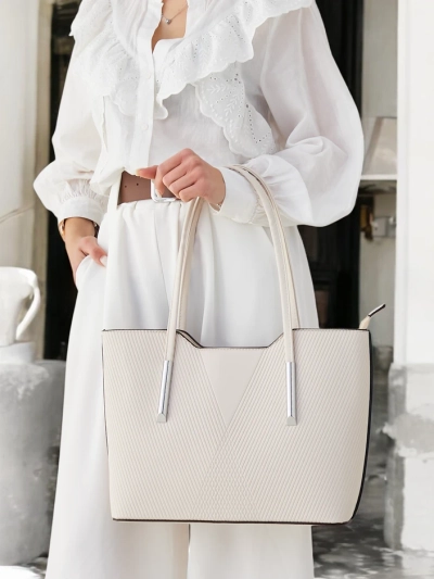 Royalfashion Dupla női táska debosszírozott mintával