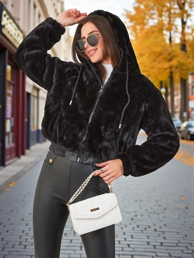 Royalfashion Női kabát műszőrméből készült