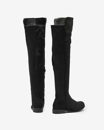 OUTLET Női fekete öko-szarvasbőr over-the-knee csizma Doggu- Footwear