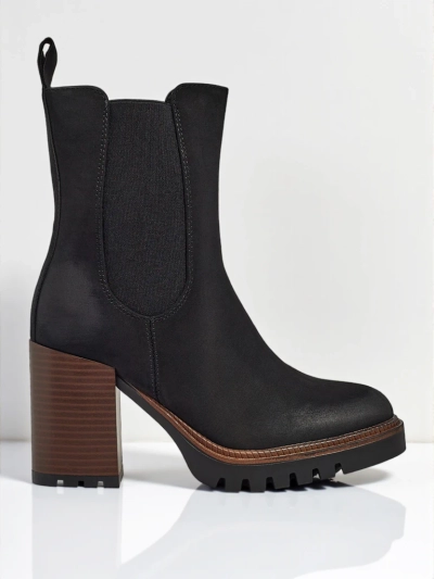 Női öko velúr bokacsizma vastag sarokkal Soreya