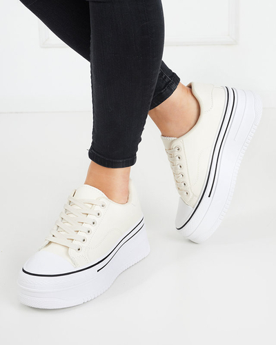 Női krémszínű sportcipő a'la sneakers Aniel - Lábbeli