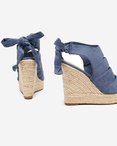 OUTLET Kék öko velúr női szandál éken Evofi - Lábbeli