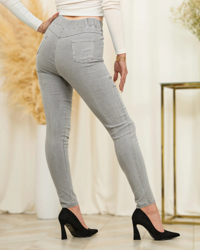 Royalfashion Világosszürke női teggings a'la jeans
