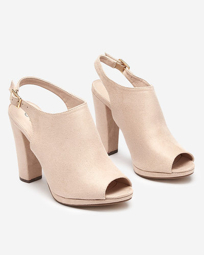 Bézs színű női szandál magasabb oszlopon Weteri - Lábbeli