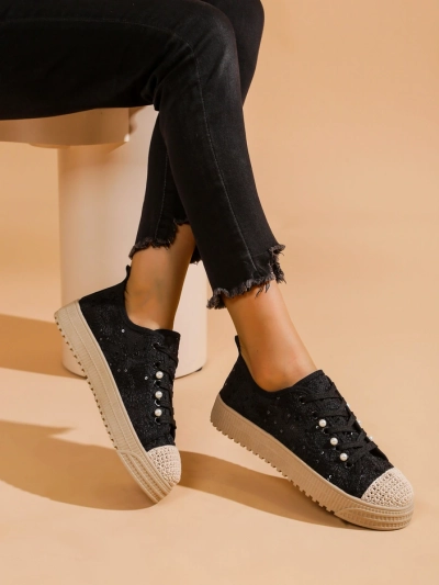 Royalfashion Női csipke sneaker flitterekkel Nille