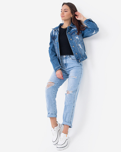 Blue Distressed Ladies farmer dzseki - ruházat