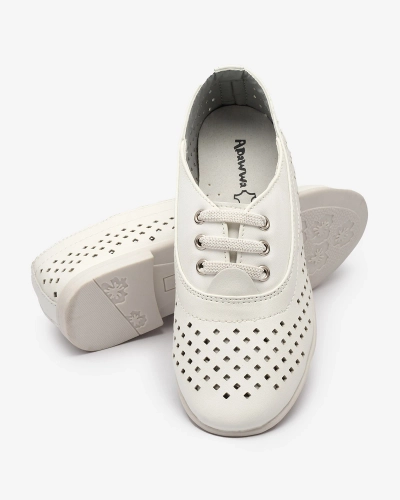 Fehér gyermek áttört mokaszin Janno- Footwear