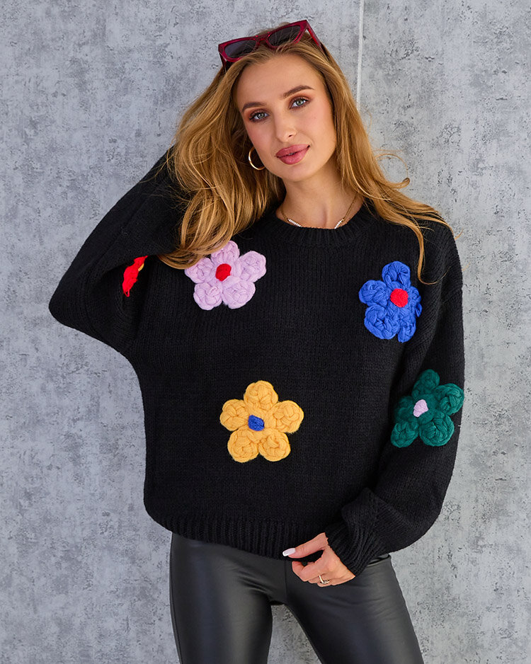 Royalfashion női virágos pulóver