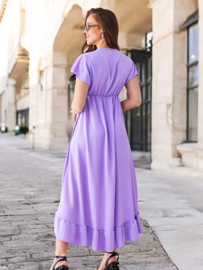 Royalfashion Női midi ruha aszimmetrikus szegéllyel