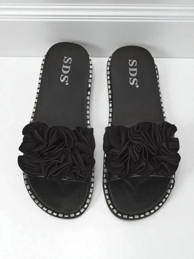 Royalfashion Női lapos talpú papucs Flora Verde