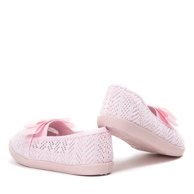Różowe dziewczęce tenisówki typu slip on Tabbi - Obuwie 