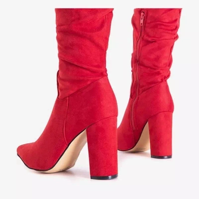 OUTLET Piros női csizma a Lunabell oszlopon - Lábbeli