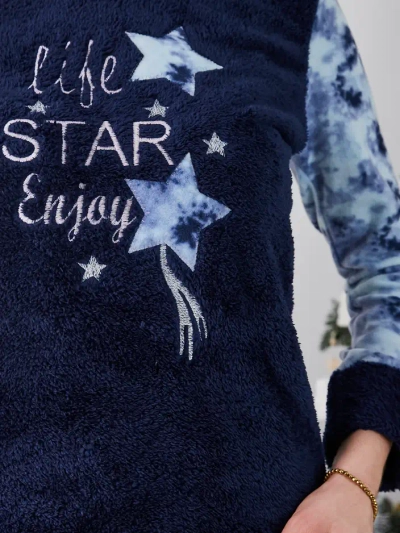 Royalfashion Női Pizsama a'la Fleece Life Star Élvezze