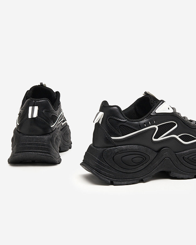 Fekete női tornacipő fehér Oirana betétekkel - Lábbeli