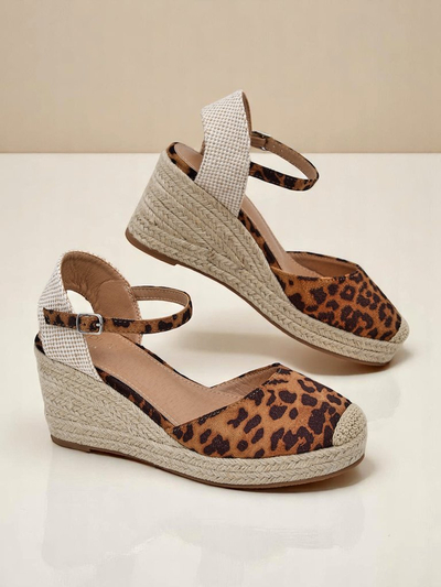 Aurelia Leopard Royalfashion női éksarkú cipő öko-bőr teve