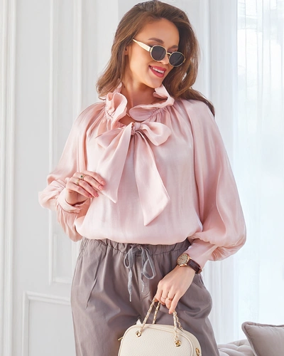 Royalfashion Csillogó női ing díszített gallérral