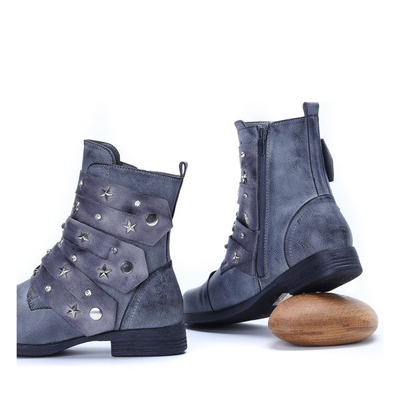 Szare workery z gwiazdkami Livija - Obuwie 