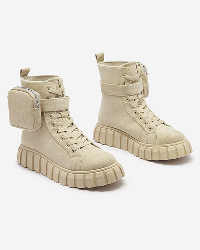 Női csizma tasakos bézs színben Sauups- Footwear