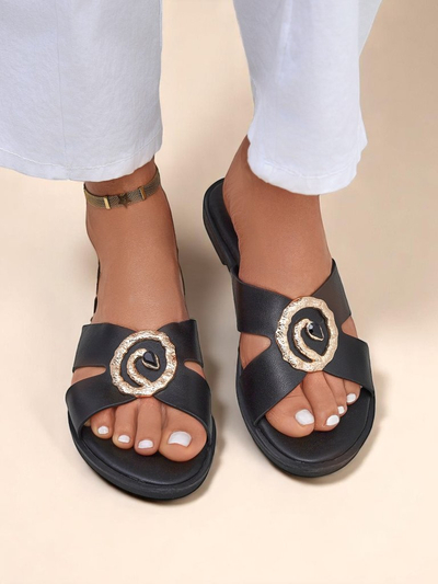 Royalfashion Női lapos talpú papucs Golden Step