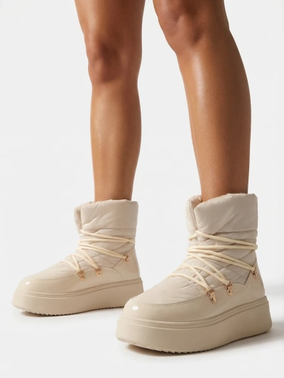 Royalfashion Női csúszós hócsizma krém színben Dabenda