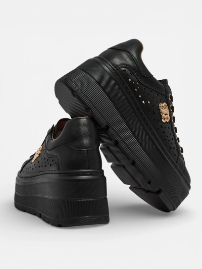 Ażurowe sportowe sneakersy damskie ze skóry naturalnej Atelle