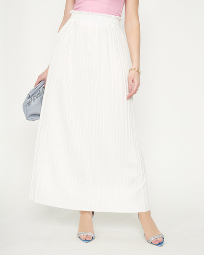 Női fehér rakott midi szoknya - Ruházat