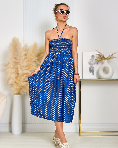 Royalfashion Női térdig érő pöttyös ruha
