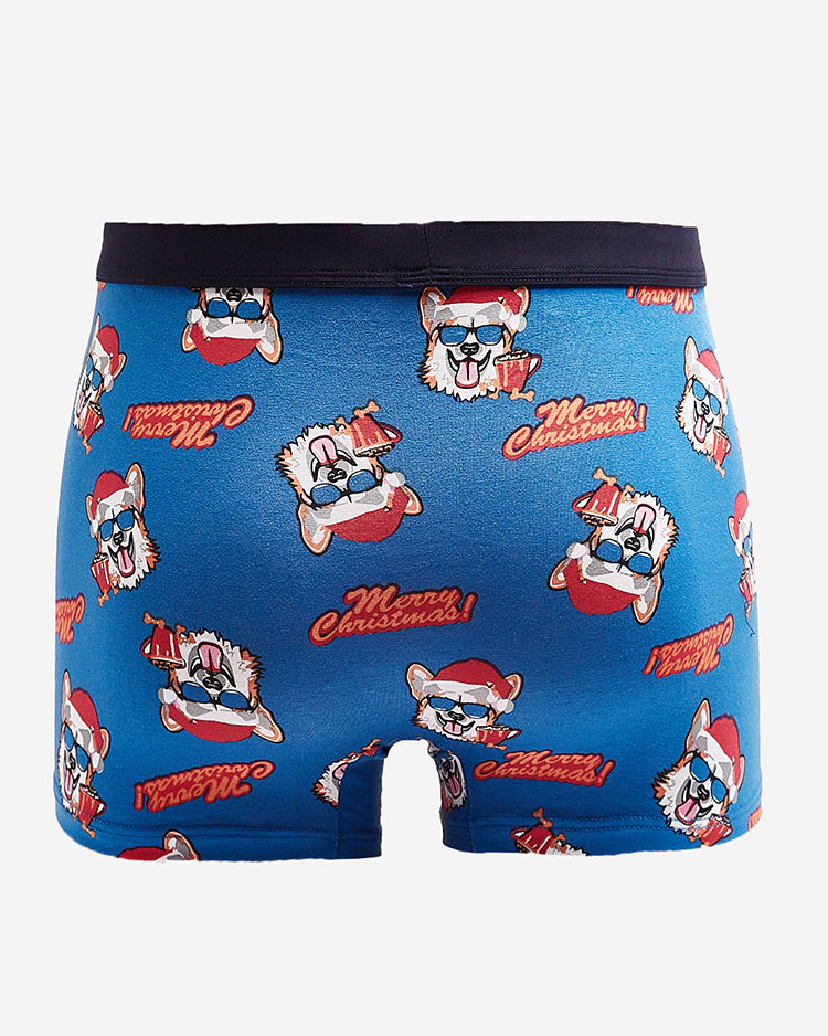 Royalfashion Kék férfi karácsonyi boxeralsó