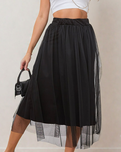 Royalfashion Női dupla rétegű midi szoknya