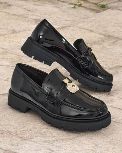 Royalfashion Női lakkozott mokaszin Bemies