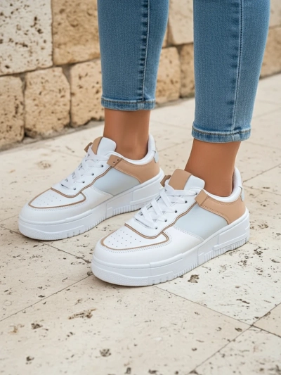 Aristea Azzurro női öko-bőr sneakerek 4 cm-es lapos talppal