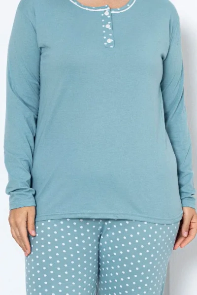 Royalfashion Női Pamut 2-részes Pöttyös Pizsama PLUS SIZE