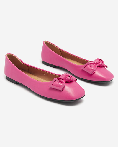 Női rózsaszín balerinák orrdíszítéssel Caxien- Footwear