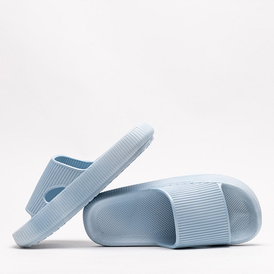 Kék színű gumipapucs Olinda dombornyomással - Lábbeli