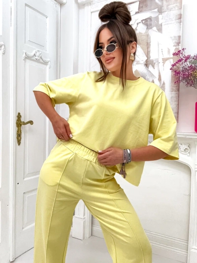 Royalfashion Női pamut szett széles nadrággal