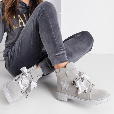 OUTLET Világosszürke női táska Misaki díszítéssel - Lábbeli