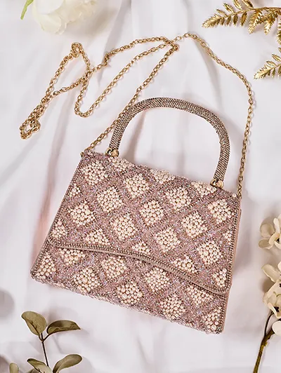 Royalfashion Kicsi női kézitáska cirkónia és gyöngyök díszítésével